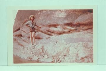 Georgette Garms by the names of the Bush party at the mouth of Anasazi Canyon at Mile 73.6