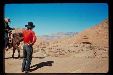 Whitehat and Tobe Owl, Fifty Mile Mountain in distance from east of northeast fork of 73