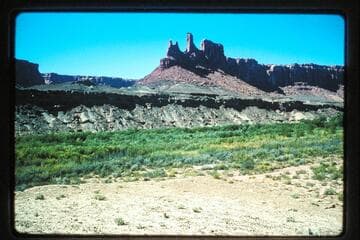 Across to butte on up river side; Horsethief Canyon