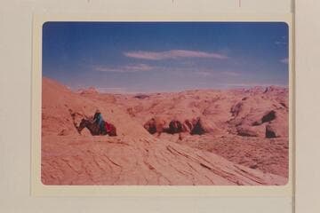 Across Anasazi drainage from trail between canyon at Mile 71.5 and Moepitz Canyon