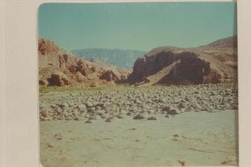 The mouth of Oak Creek looking toward Navajo Mountain.  3 PM.  The side canyon opening at Mile 71.3
