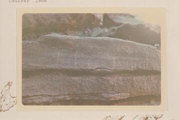 Scratched Julien or Julian inscription on overhang near the Fort at the mouth of White Canyon