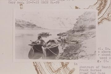 The 18-ft. motorboat "Canopy" and the skiff "W. H. Bradley" near Hole in the Rock