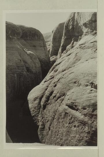 Up into mouth of the middle fork of canyon 73 from the bluff opposite and near the point of landing with the helicopter