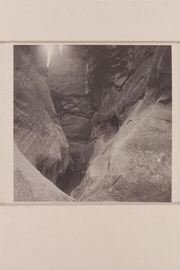 Down Anasazi CAnyon from below junction with the joint which is the route of entry.  The pool was waded at arm-pit depth