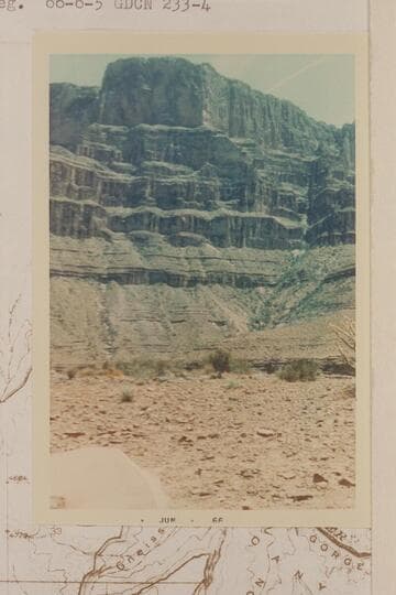 The ravine where Ervin found a spring on the Tonto i 1931 when climbing out of the Canyon