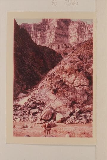 Head of 232 Mile Rapid from right bank.  Buzz and Bill Belknap in foreground