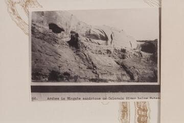 Arches in Wingate sandstone on Colorado River