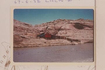 Stockade at left bank opposite head of Townsite Bottom and of road