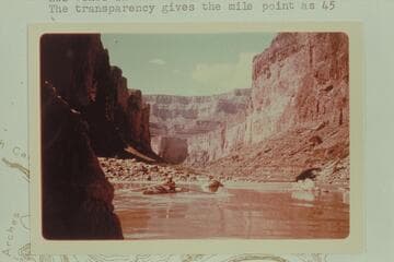 Down from Mile 44 1/2.  Les Jones in his aluminum boat.  The transparency gives the mile point as 45