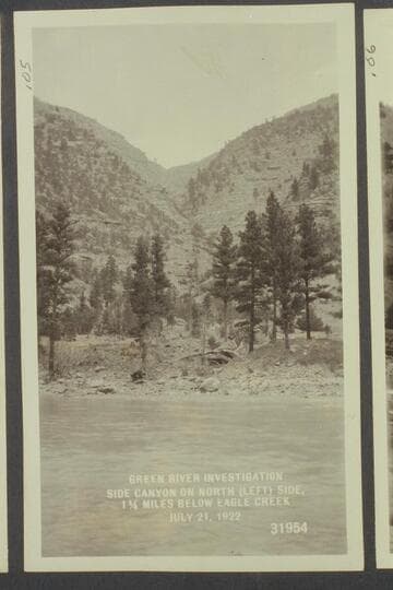Green River Investigation:  Side Canyon on north (left) side, 1 1/4 miles below Eagle Creek