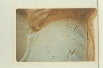 Inscription in crack of boulder under leg of Rainbow Bridge reading:  "Zane Grey  1913"