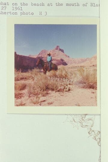 Buck Whitehat on the beach at the mouth of Black Water Creek