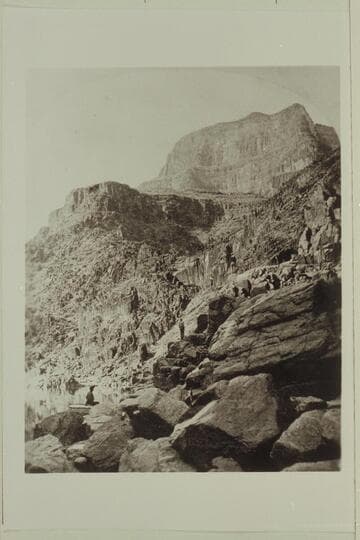 Stereo No. 6:  Cliffs opposite the mouth of Diamond Creek.  Wheeler Expedition, 1871