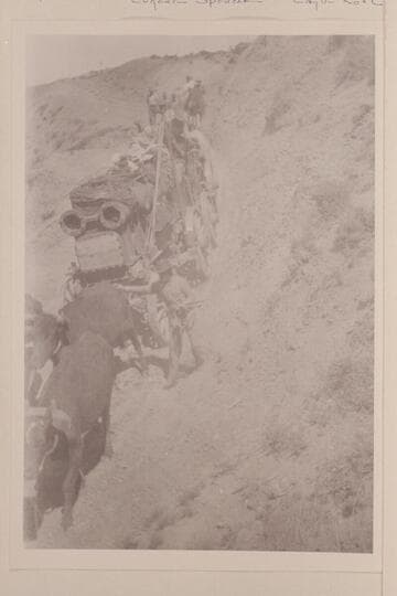 Hauling the steam pumps down the dugway between Marysvale and Lees Ferry