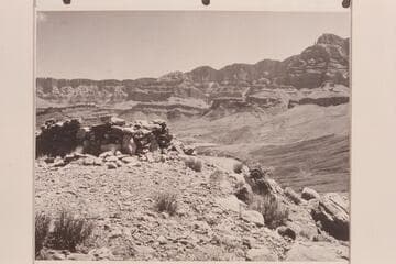 Indian ruin overlooking Cardenas Creek.  The loop of the river above the mouth of Cardenas Creek is at center.  Comanche Point is upper right
