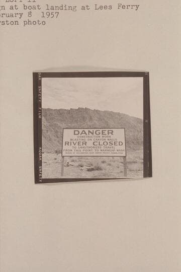 Sign at boat landing at Lees Ferry