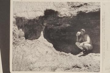 Ole Claude Nichols samples some of the salt water at the Salt Spring