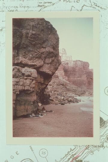 Camp at shelving rock which may be the point of capsizing of Hansbrough and Richards, but probably not