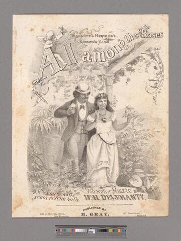 All among the roses / words and music by W. H. Delehanty ; arranged by Geo. T. Evans