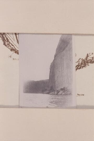 Up from Mile 118 1/2 in Glen Canyon showing tapestried wall opposite the mouth of Hall Creek