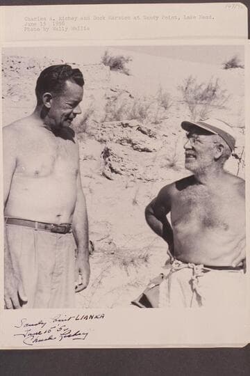 Charles A. Richey and Dock Marston at Sandy Point, Lake Mead