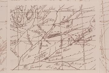 Portion of the 1836 Warren A. Ferris map showing the Uinta Basin and surrounding territory