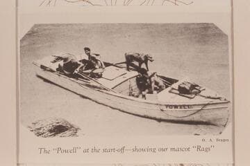 The "Powell", one of the three boats in Clyde Langston Eddy's fleet which made the traverse from Green River, Utah to Needles in 1927