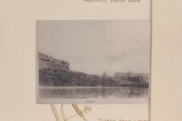 Upriver from Mile 20.  Turks Head at left.  Candlestick Tower in distance.  Mouth of Soda Springs Basin at right