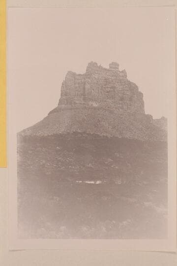 print from half a stereo:  "Views on the Green River," Gray Canon Series.  No. 97:  Castle Rock