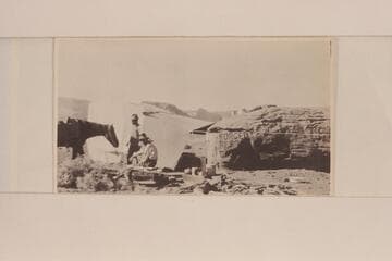 Otto Zahn's arrival at "Forced Rest Camp" with the horses.  The Zahn party which took a Franklin car to the Zahn Mine on the San Juan River