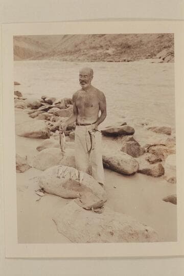 Marston with part of catch from Tapeats Creek.  On beach below Tapeats Creek Rapid