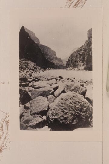 Down River from rock fan at Mile 26.5 left bank