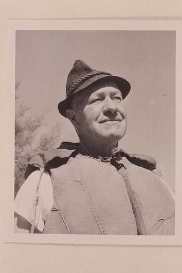 Harry Burns at Paria Riffle prior to departure with Georgie White and her boloneys for a Grand Canyon trip