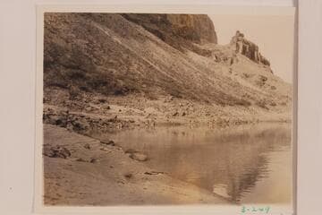 Camp site of the Dusty Dozen.  Above Vulcans Anvil at left bank