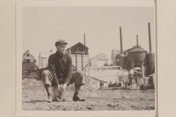 Harry Aleson at the Mississippi Iron Company Mine, Waukon, Iowa.  Aleson was assistant chemist