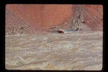 "Big Red" down Hance Rapids; 38,800 cfs