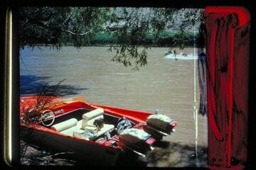 Boat moored 1/4 mile above junction