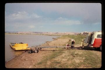 Launching Joe Lyon's boat, San Juan River