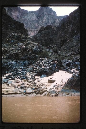 Side canyon at dam site; Mile 236.3