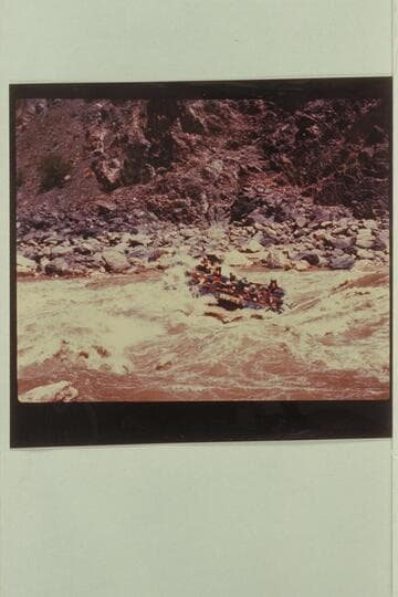 The Georgie White pontoon combination in Hermit Rapid.  Georgie White is operating the motor