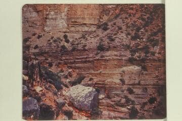 Tonto Trail heading gulch below Havasupai Point.  Only retaining wall on Tonto Trail
