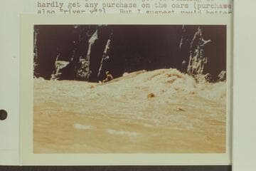 Frank Wright in the "Sandra" in Monument Creek Rapid