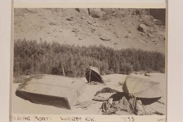 The Fold-Flat boats of the RB-MV Expedition at mouth of Warm Creek.  Photo 660