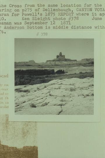 Buttes of the Cross.  Townsite or Anderson Bottom is middle distance with Bonita Bend at left
