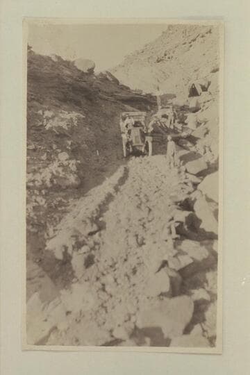 The Zahn's [sic] Franklin car descending Noki Grade en route to the Zahn Mine on the San Juan River