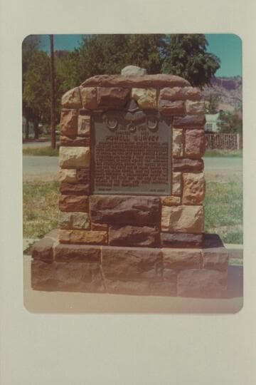 The plaque in Kanab marking the north end of the Powell