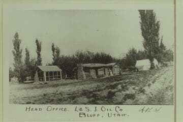Head office of the London & San Juan Oil Company.  Bluff, Utah
