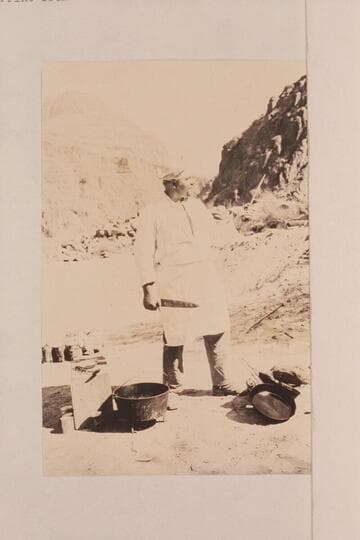 Felix Cominsky.  Diamond Creek  [photo reverse:  Felix, the cook, at Diamond Creek camp, Grand Canyon]