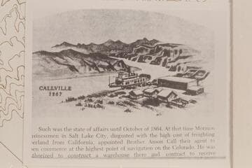 Callville in 1867.  Sketch by Donald Buffkin
